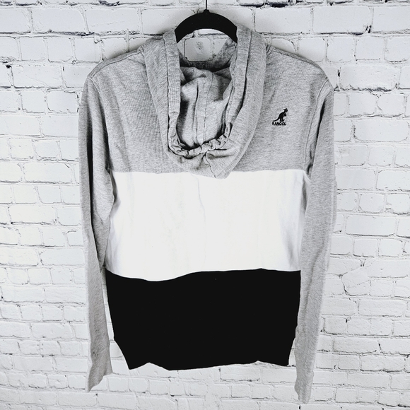 KANGOL | colour block ⅓ zip pullover hoodie - Picture 4 of 9